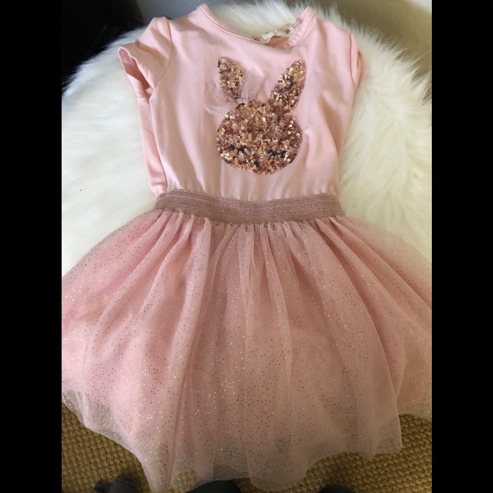 Pink bunny dress with tulle skirt